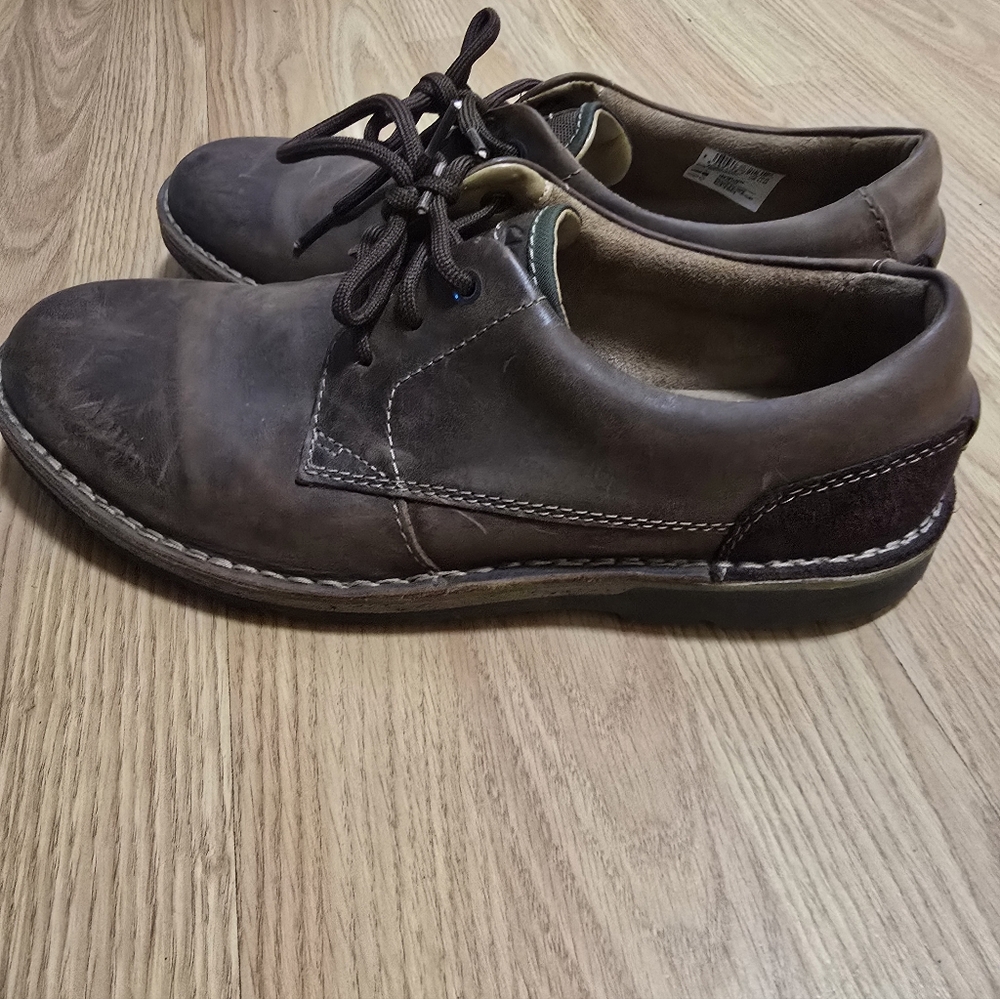 Clarks Men's Smooth Brown Leather Lace-Up Oxford Dress Shoes, Size Us 11M - Picture 4 of 11